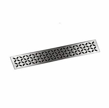 Schluter Brushed Design Stainless Steel Drain Cover - Floral