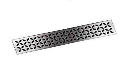 Schluter Brushed Design Stainless Steel Drain Cover - Floral