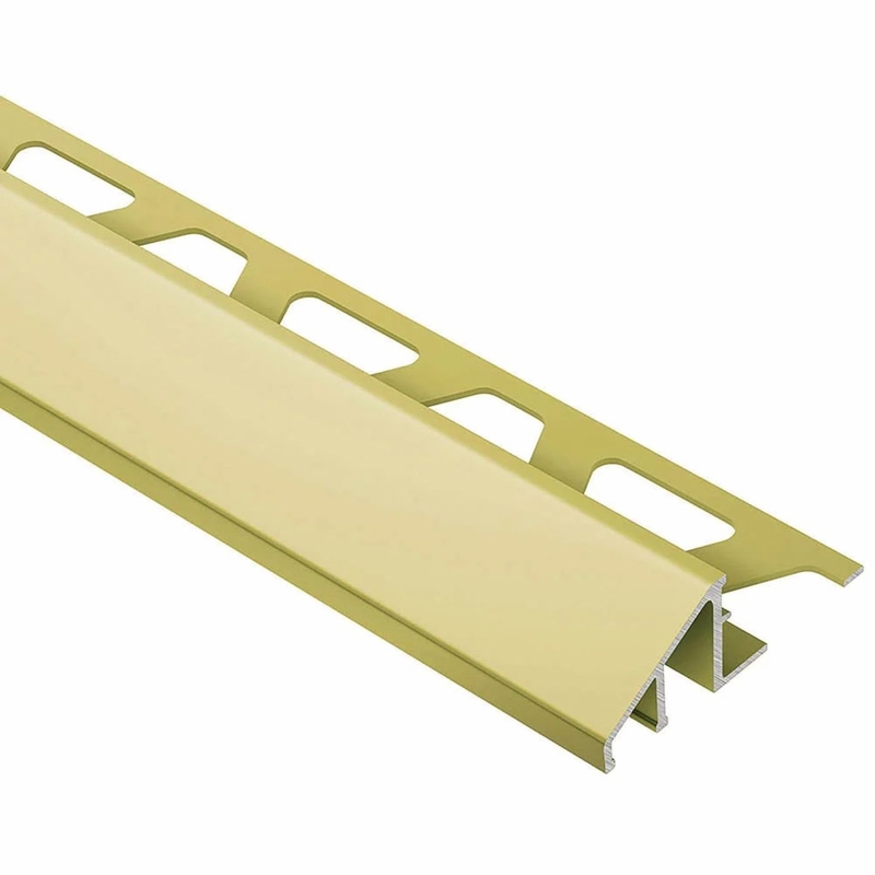 Schluter Reno U Reducer 1/2 inch Aluminum Satin Brass