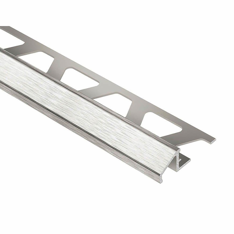 Schluter Reno U Reducer 3/8 inch Aluminum Brushed Nickel