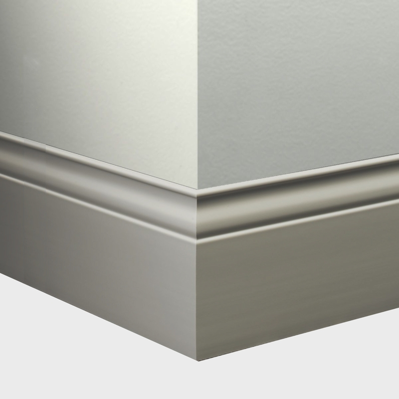 Tarkett Millwork Inflection Wall Base 5 1/4 inch 8 feet Silver Grey