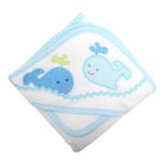 3 Marthas Boutique Hooded Towel and Washcloth - Blue Whales
