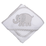 3 Marthas Boutique Hooded Towel and Washcloth - Gray Elephant
