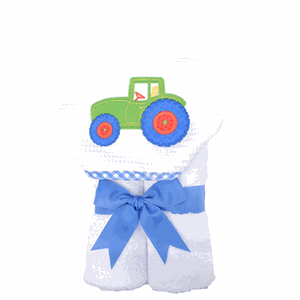 3 Marthas Everykid Hooded Towel - Green Tractor