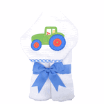 3 Marthas Everykid Hooded Towel - Green Tractor