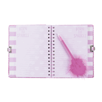 3C4G Born to Sparkle Glitter Confetti Locking Journal with Feather Pen 3C4G Born to Sparkle Glitter Confetti Locking Journal with Feather Pen