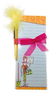Dolly Mama Magnetic Memo Pad with Feather Pen - Eat my dust bunnies! 