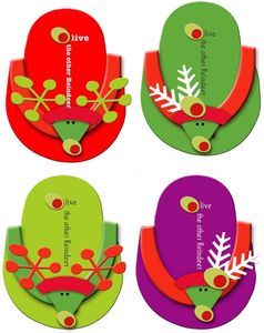 Flip Flop Coasters - Packaged Set of 4 by Drinkwear (Green Red Purple - Reindeer)