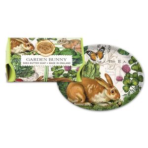 Michel Design Works Bath Bar Soap and Glass Soap Dish - Garden Bunny