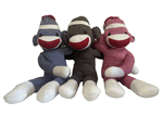 Plushland Sock Monkey 40" - Blue, Brown, or Pink