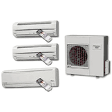 Friedrich M36TYF1 35,200 BTU 230/208V 15.0 SEER Tri-Zone Wall-Mounted Cool/Heat Pump Ductless Split System with Advanced Inverter Technology (2 x MW09Y3FM & MW18Y3FM Indoor /MR36TQY3F Outdoor)