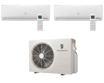 Friedrich 24000 BTU Dual-Zone Mini Split System with Two 9000 BTU Wall Mount Indoor Units