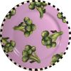 Black and White Vegetable Rimmed Dinner Plate/Broccoli Black and White Vegetable Rimmed Dinner Plate/Broccoli