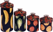 Black Fruit-Canister Set of 4