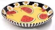 Daisy Watermelon Shallow Round Bowl