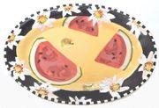 Daisy Watermelon Small Oval Platter