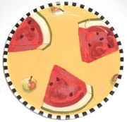 Daisy Watermelon Unrimmed Salad Plate