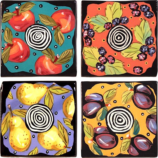 ダロルデザイン　Droll Designs アメリカ　リンゴデザイン大皿 Droll Designs Dessert Fruit