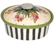 Tiptoe Tulips Medium Oval Casserole