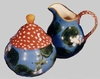 Geranium Creamer and Sugar Bowl Set