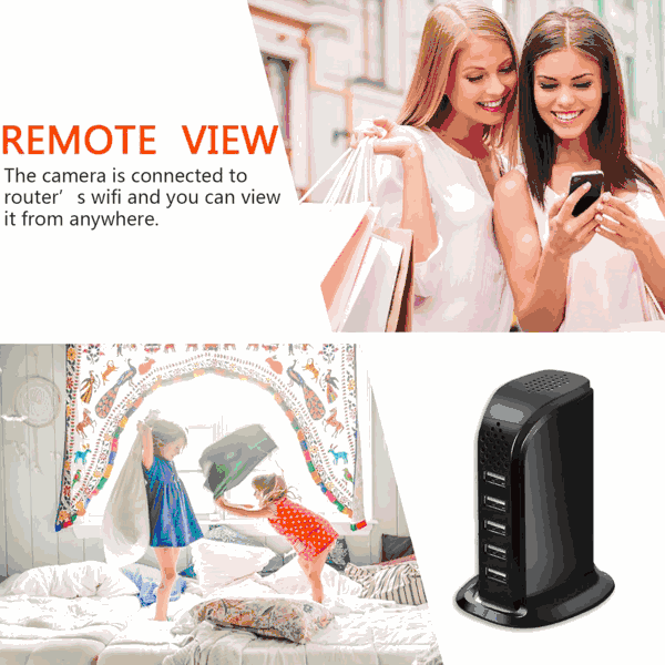 5 Port WiFi Charger Hidden Spy Camera Tuya App  Live View &amp; Recording