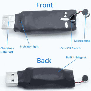 Custom Built Voice Activated Spy Audio Recorder w/ Extremely Sensitive Extended microphone | Long Distance  Recording By kawtco 