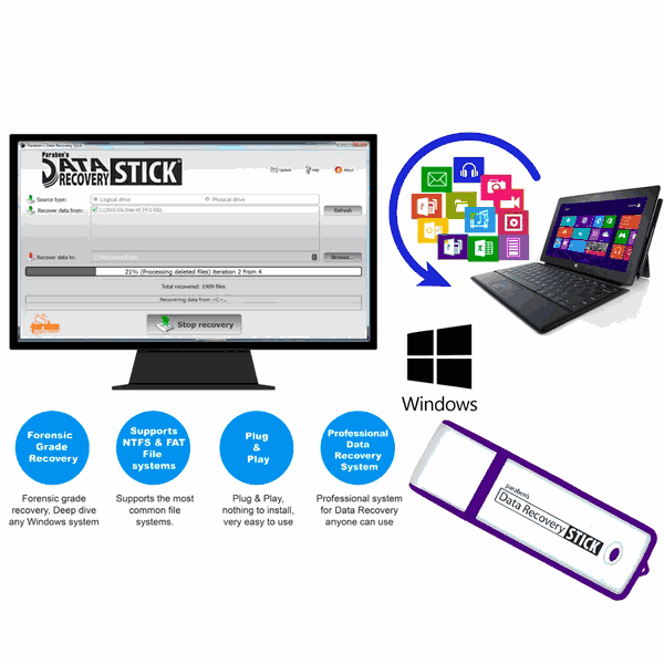 Data Recovery Stick for Windows: Professional Forensic File Restoration Tool