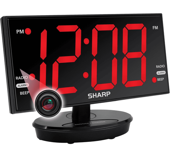 Spy Camera 1080P Hidden Camera Built into a SHARP Alarm Clock Radio Nanny Cam