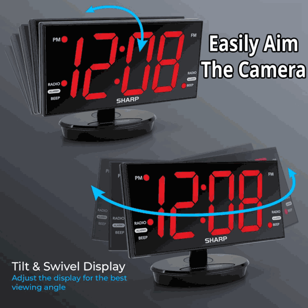 Spy Camera 1080P Hidden Camera Built into a SHARP Alarm Clock Radio Nanny Cam