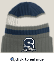 New Era Ribbed Winter Beanie with Embroidered Big Blue Logo