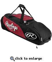 Riverside Bradford Baseball Bag with Wheels-Maroon and Black