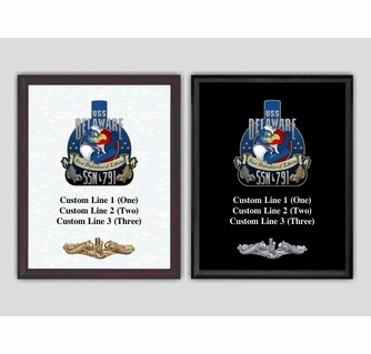 SSN-791 Personalized USS Delaware Insignia Plaque