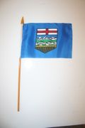 1 ALBERTA CANADIAN PROVINCIAL FLAG 4" X 6"  SMALL STICK FLAG WITH 10 " POLE .. NEW