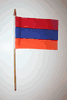1 ARMENIA COUNTRY 4" X 6" SMALL STICK FLAG ON 10" POLE .. NEW