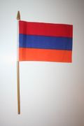 1 ARMENIA COUNTRY 4" X 6" SMALL STICK FLAG ON 10" POLE .. NEW