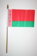 1 BELARUS COUNTRY 4" X 6" SMALL STICK FLAG ON 10" POLE .. NEW
