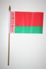 1 BELARUS COUNTRY 4" X 6" SMALL STICK FLAG ON 10" POLE .. NEW