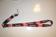 1 CANADA COUNTRY FLAG BLACK LANYARD KEYCHAINS PASSHOLDER ... HOCKEY SOCCER CURLING ... NEW