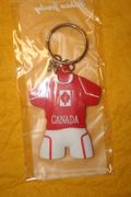 1 CANADA COUNTRY FLAG SOCCER RED JERSEY KEYCHAIN  ...NEW