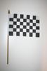 1 CHECKERED RACING FLAG 4" X 6" SMALL STICK FLAG ON PLASTIC STICK .. NASCAR F1 INDY .. NEW