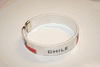 1 CHILE WHITE COUNTRY FLAG FLEXIBLE METAL NYLON BRACELET ... NEW