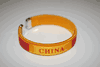 1 CHINA YELLOW COUNTRY FLAG FLEXIBLE METAL NYLON BRACELET .. NEW