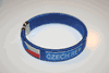 1 CZECH REPUBLIC BLUE COUNTRY FLAG FLEXIBLE METAL NYLON BRACELET .. HOCKEY SOCCER .. NEW