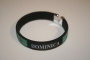 1 DOMINICA BLACK COUNTRY FLAG FLEXIBLE METAL NYLON BRACELET ... NEW