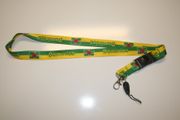 1 DOMINICA COUNTRY FLAG GREEN AND YELLOW LANYARD KEYCHAIN PASSHOLDER NECKSTRAP ... NEW