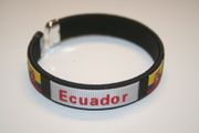 1 ECUADOR BLACK COUNTRY FLAG FLEXIBLE METAL NYLON BRACELET ... NEW
