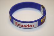 1 ECUADOR BLUE COUNTRY FLAG FLEXBILE METAL NYLON BRACELET ... NEW