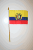 1 ECUADOR COUNTRY FLAG 4" X 6" SMALL STICK FLAG ON 10" POLE .. NEW