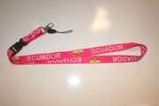 1 ECUADOR PINK COUNTRY FLAG LANYARD KEYCHAIN PASSHOLDER ... NEW