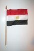 1 EGYPT NATIONAL COUNTRY FLAG 4" X 6" SMALL STICK FLAG ON 10" POLE .. NEW